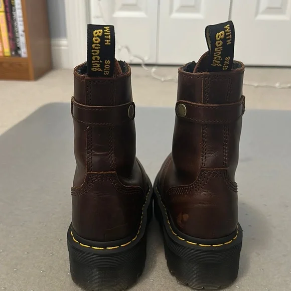 Dr. Martens Brown Leather Boots - Picture 3 of 9